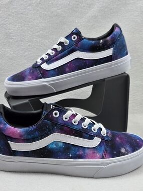 Vans Ward Galaxy Cosmic Skate Shoe Sneakers Women’s 8.5 Purple White Cosmic